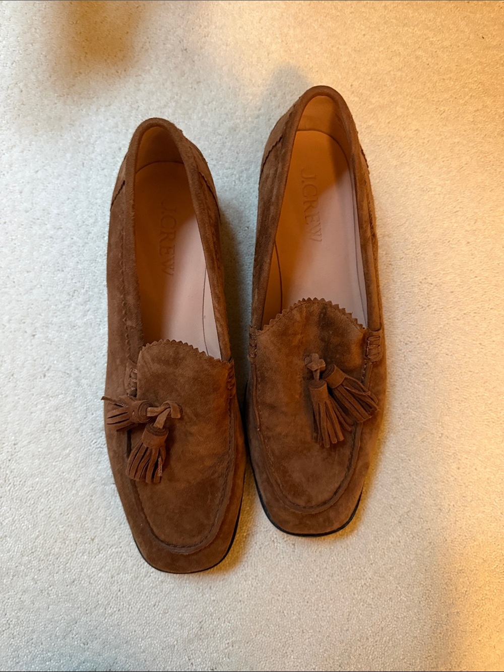 J. Crew Brown Suede Tassel Slip-On Loafers